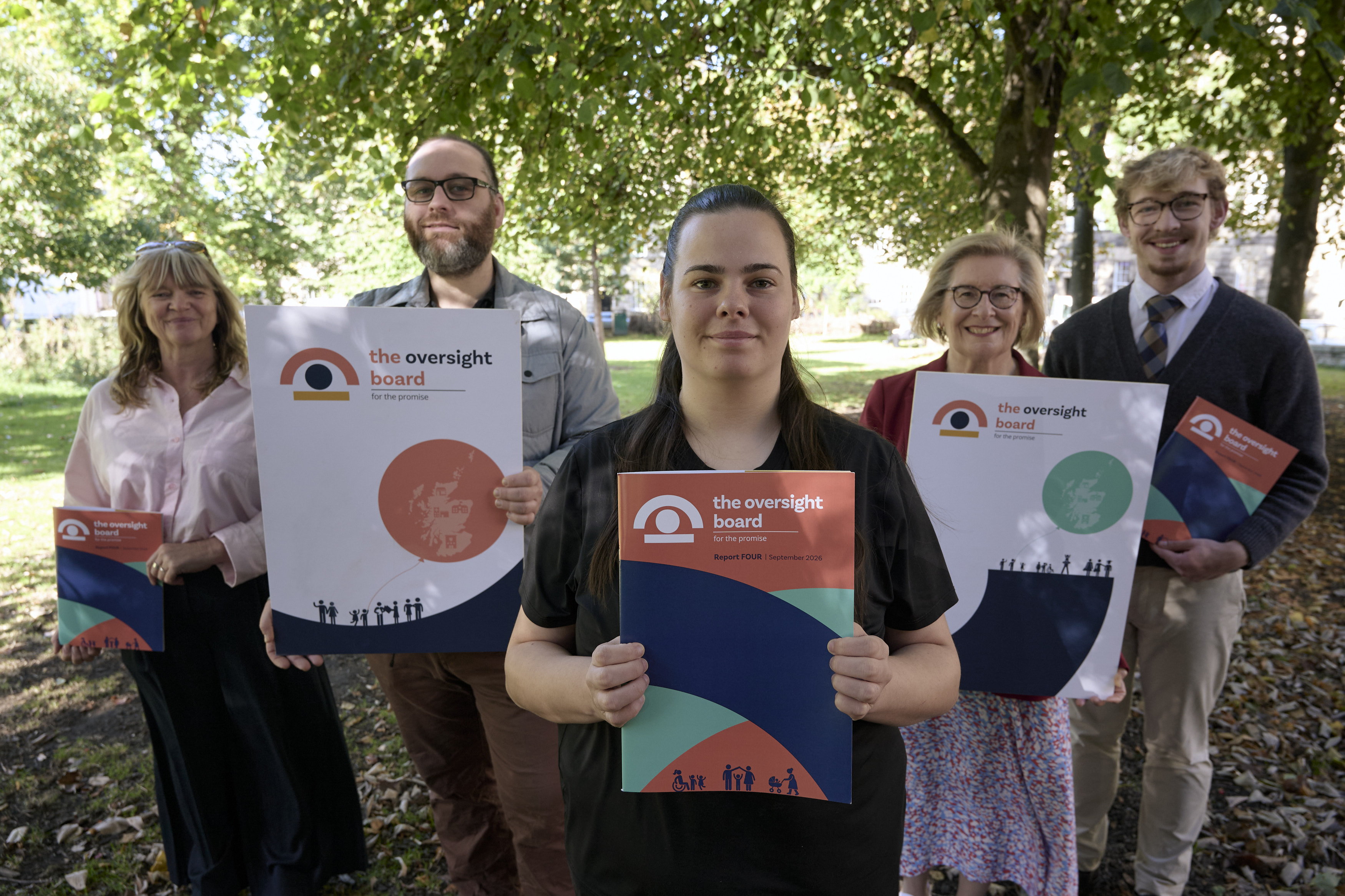 Members of the Oversight Board for the promise holding Report FOUR and associated imagery from the report.
